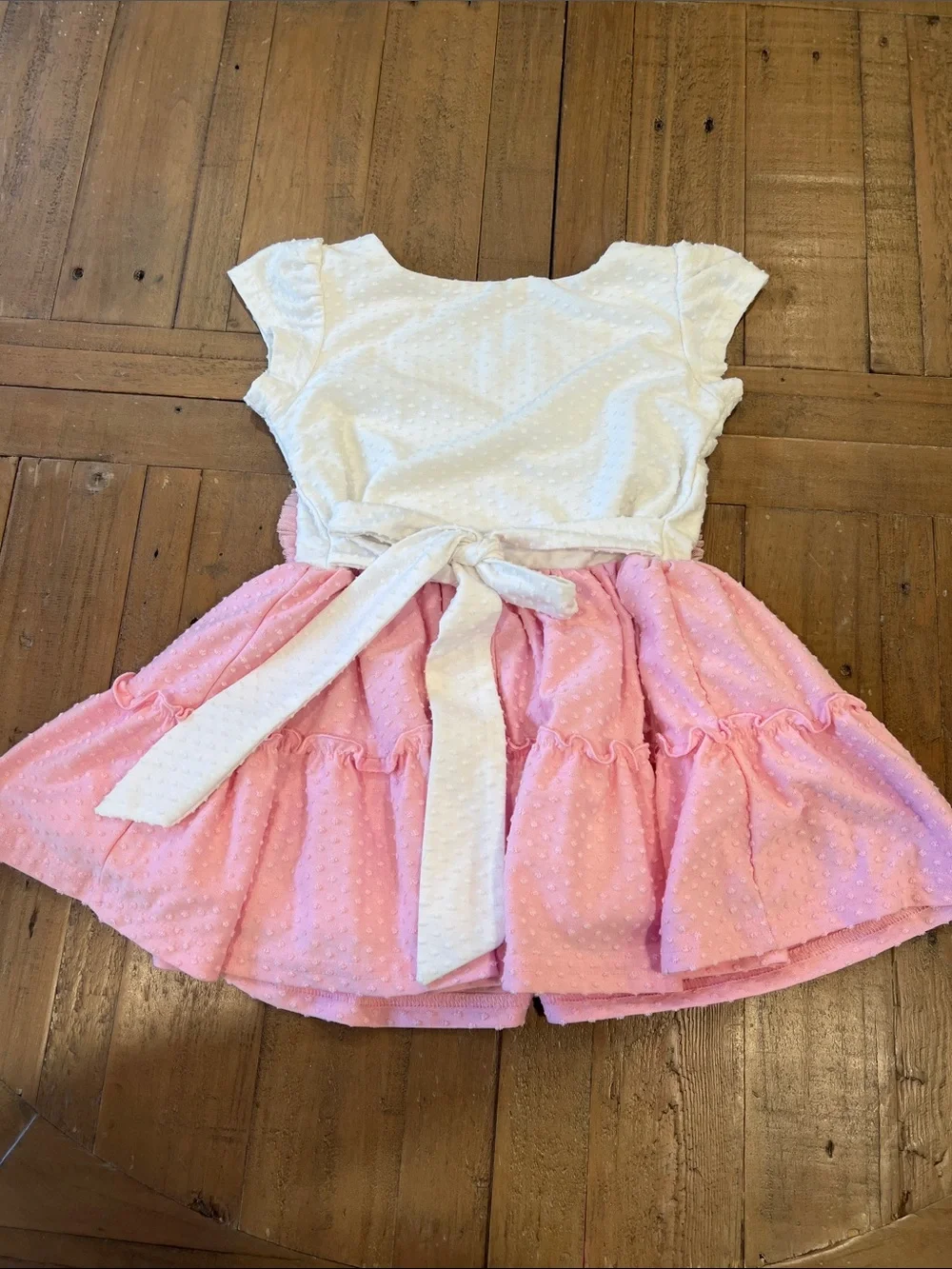 Girl August pink swiss dot tulle rainbow tunic dress 5 years